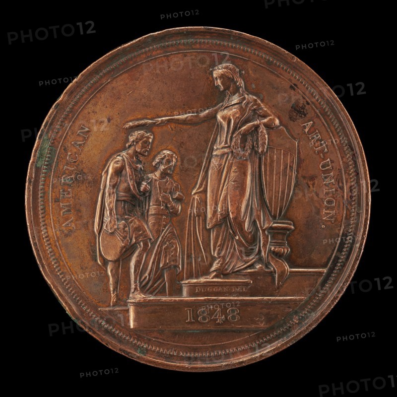 Fame Crowning Painting and Sculpture [reverse], 1848.