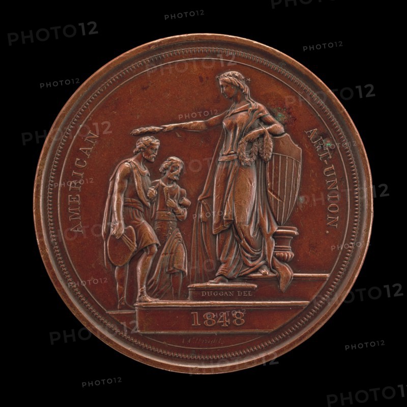 Fame Crowning Painting and Sculpture [reverse], 1848.