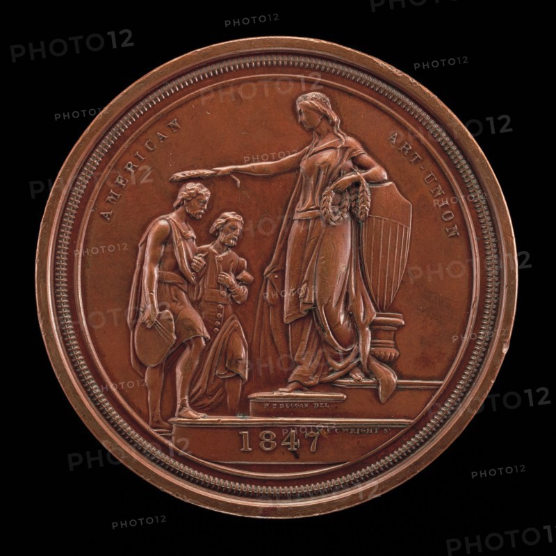 Fame Crowning Painting and Sculpture [reverse], 1847.