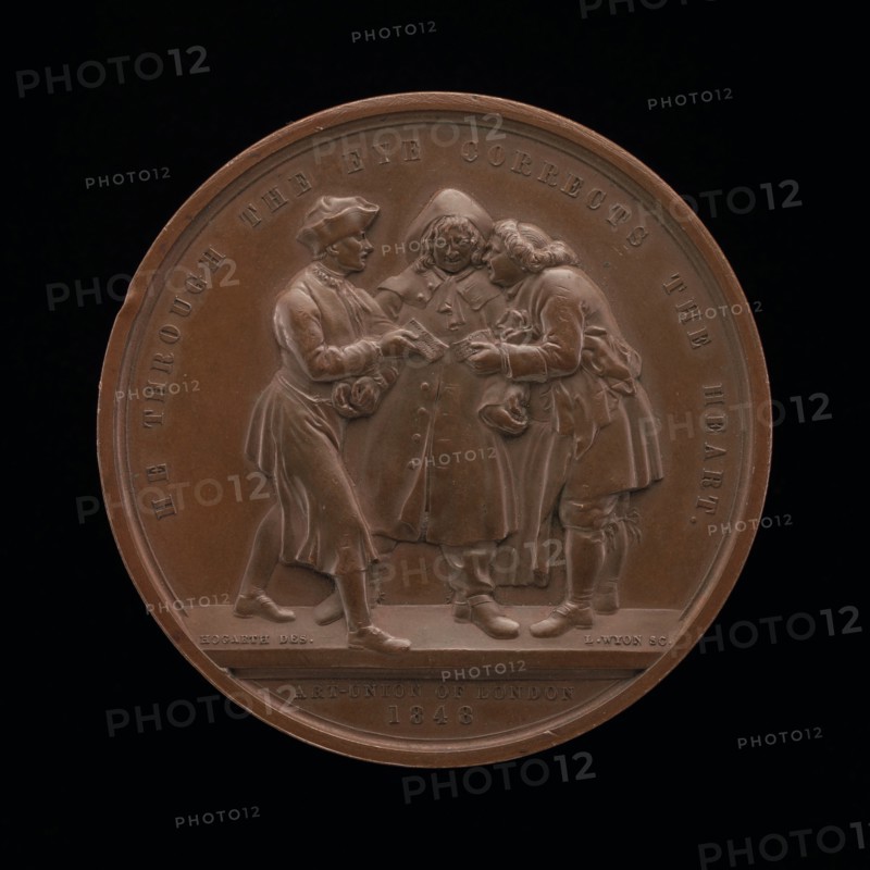 Canvassing for Votes (central scene from a painting by William Hogarth) [reverse], 1848.