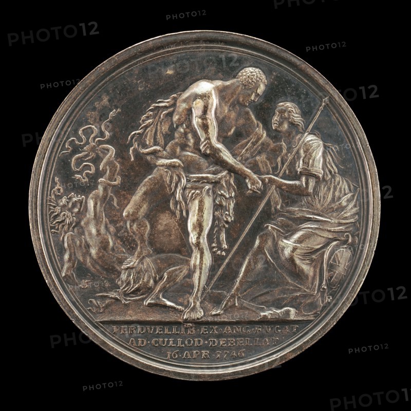 The Duke as Hercules, Overcoming Discord and Raising Britannia [reverse], 1746.