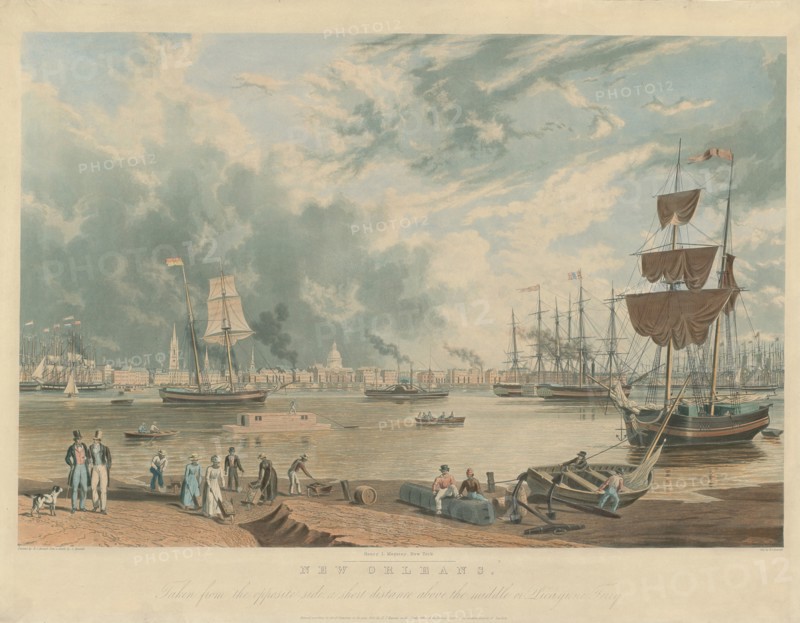New Orleans: Taken from the Opposite Side, a Short Distance above the Middle or Picayyune Ferry, published 1841.