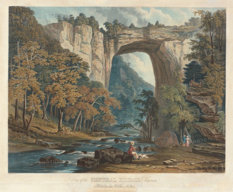 View of the Natural Bridge, 1835.