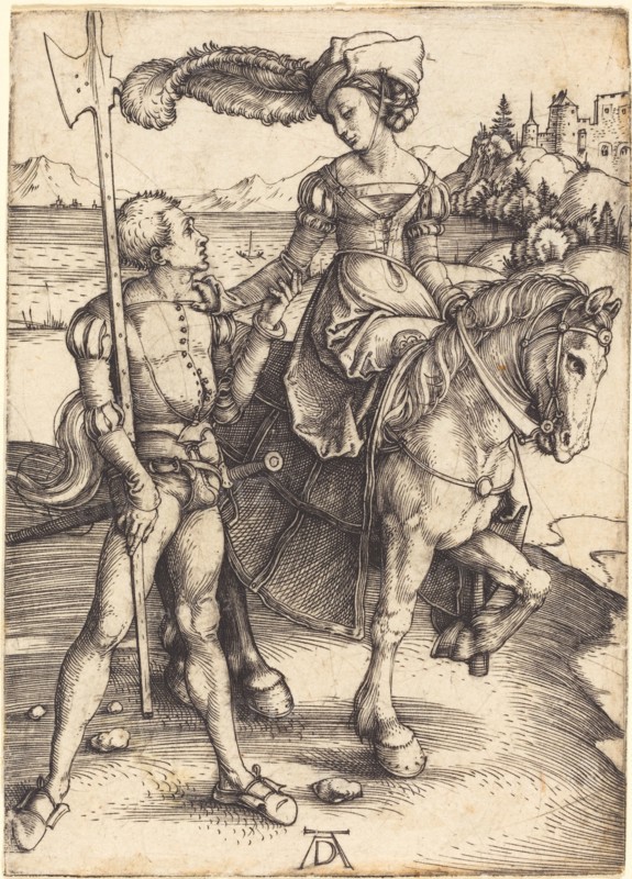 Lady on Horseback and the Lansquenet, c. 1497.
