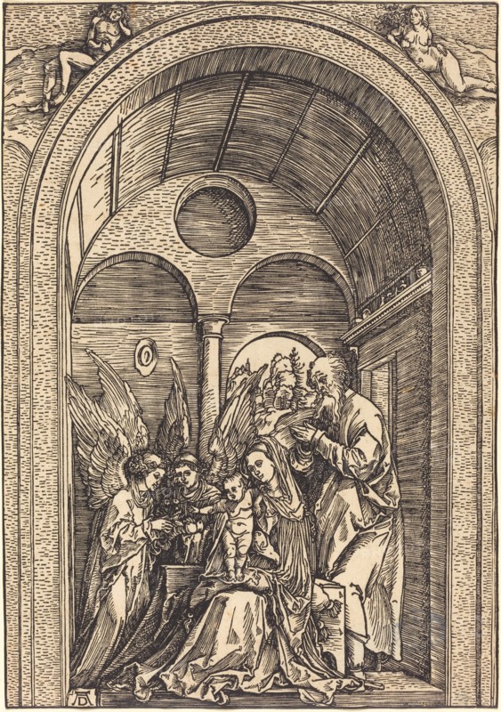 The Holy Family with Two Angels in a Vaulted Hall, c. 1504.