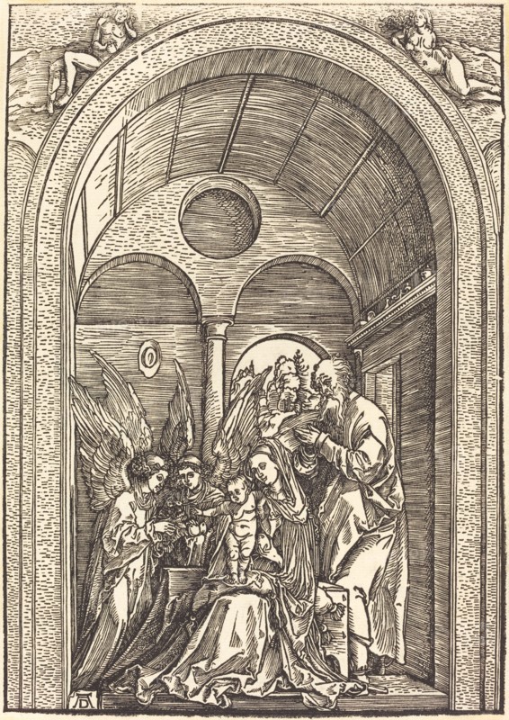 The Holy Family with Two Angels in a Vaulted Hall, c. 1504.