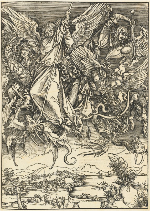 Saint Michael Fighting the Dragon, probably c. 1496/1498 (published 1511).