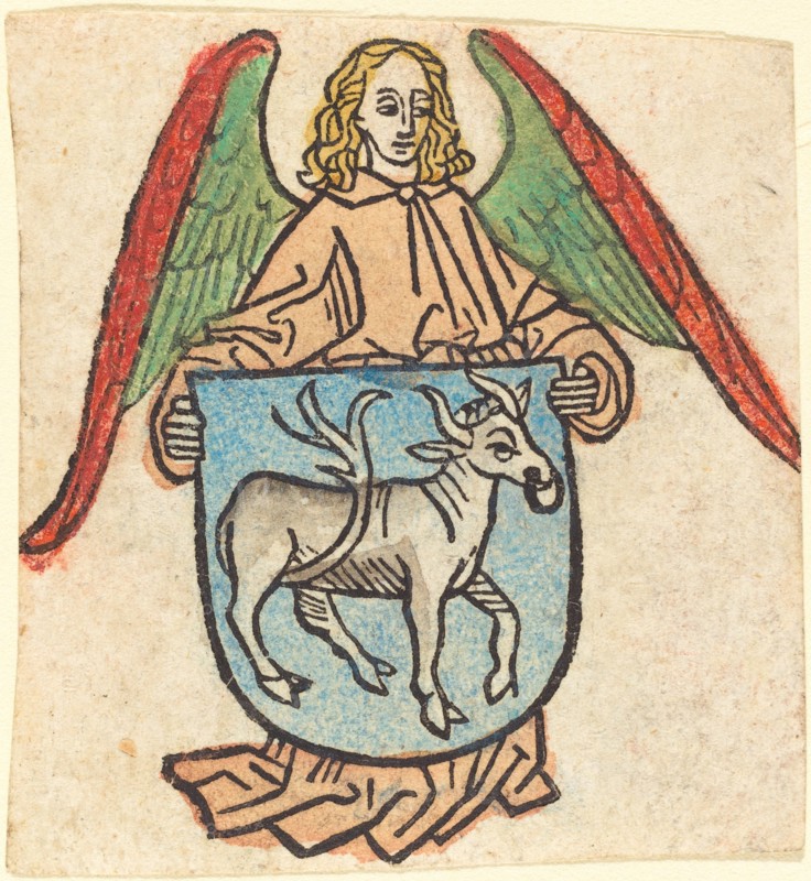 Bookplate of Hilprand Brandenburg of Bibrach, c. 1475.