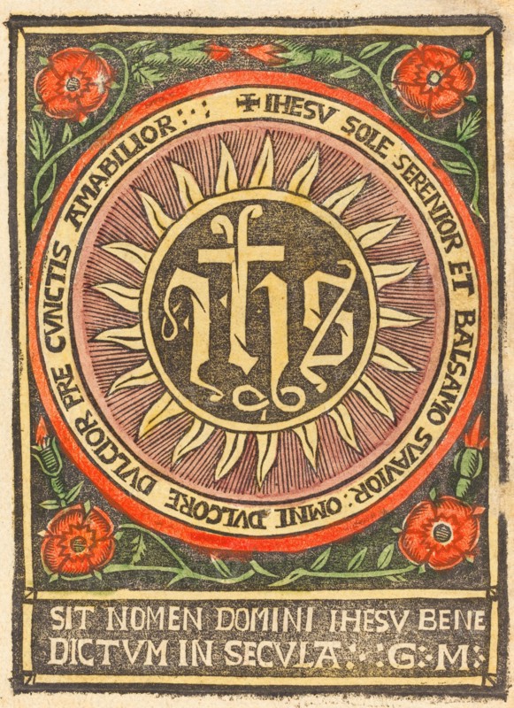 Monogram JHS in a Flaming Circle, c. 1500.