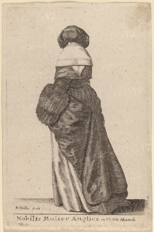 Nobilis Mulier Anglica, in Vestitu Hiemali, 1643.