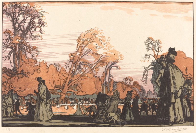 Pond in the Tuileries (Le bassin des Tuileries), 1898.