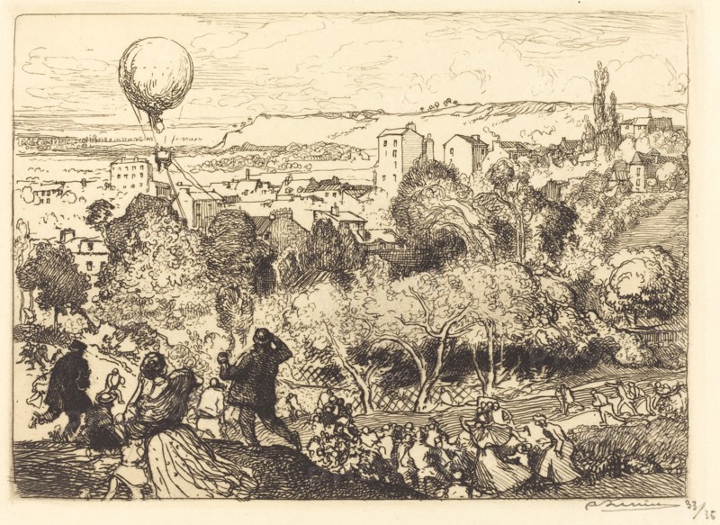 The Falling Balloon, in Pre-Saint-Gervais (Lebaloon qui tombe, au Pre-Saint-Gervais), 1910.