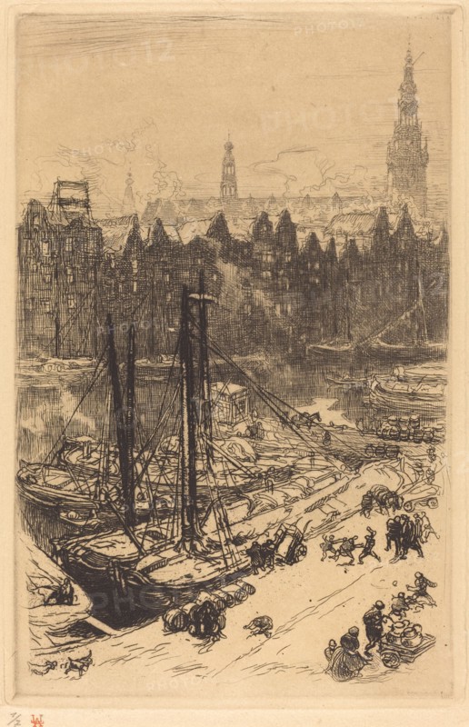 Amsterdam Seen from Victoria Hotel (Amsterdamvue de Victoria Hotel), 1901.