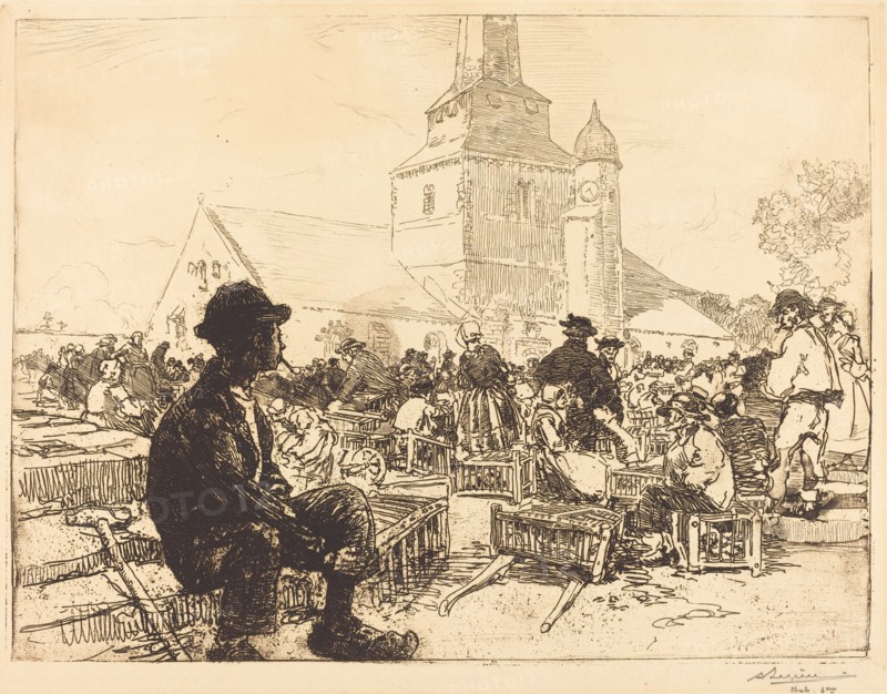 Poultry Market at St.-Jean-de-Mont (Marche a la volaille, a St.-Jean-de-Mont), 1892.