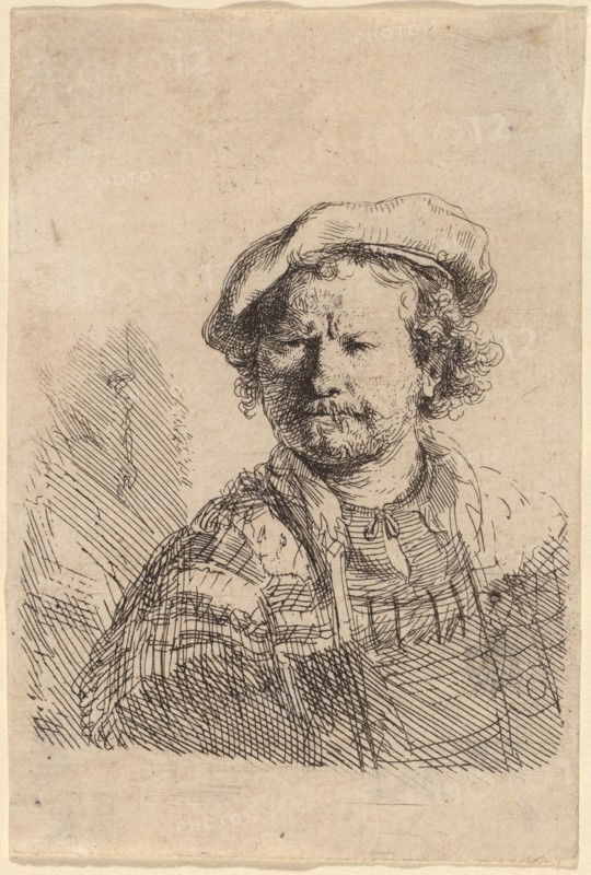 Self-Portrait in a Flat Cap and Embroidered Dress, c. 1642.