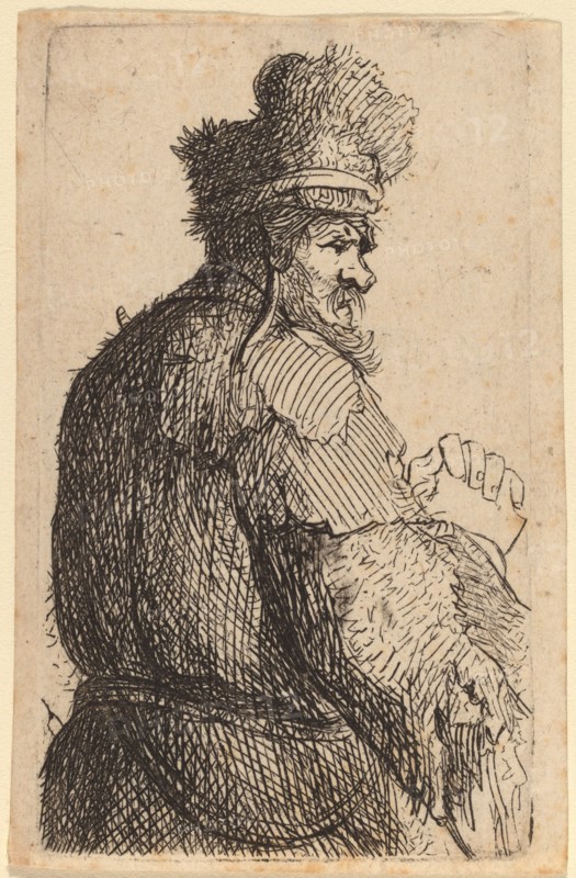 Old Man Seen from Behind, Profile to Right, c. 1631.