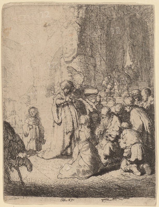 The Presentation in the Temple with the Angel: Small Plate, 1630.