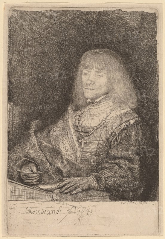 Man at a Desk Wearing a Cross and Chain, 1641.
