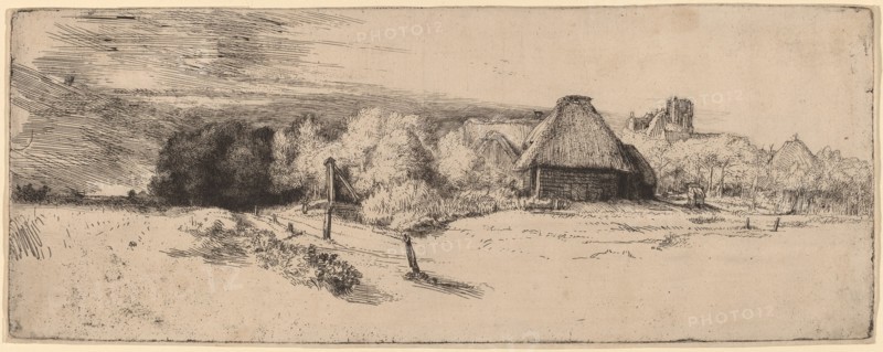 Landscape with Trees, Farm Buildings and a Tower, c. 1651.