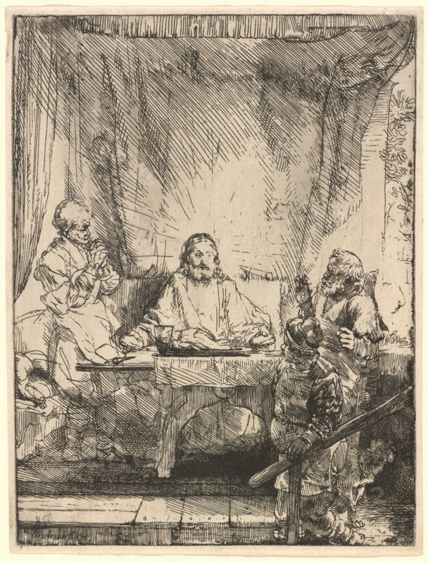 Christ at Emmaus: the Larger Plate, 1654.
