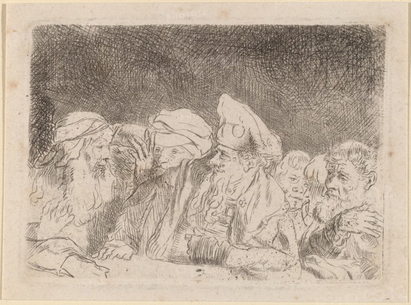 The Pharisees Debating (Fragment from the Hundred Guilder Print), c. 1649.
