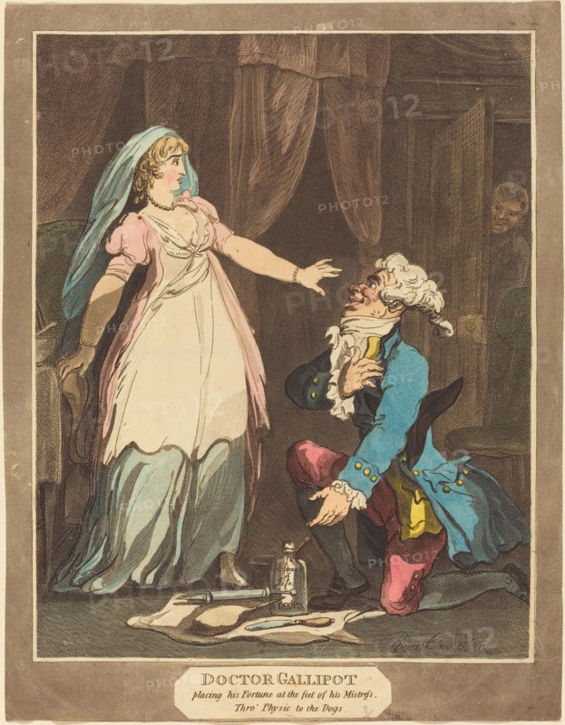 Doctor Gallipot placing his Fortune at the feet of his Mistress, 1808.
