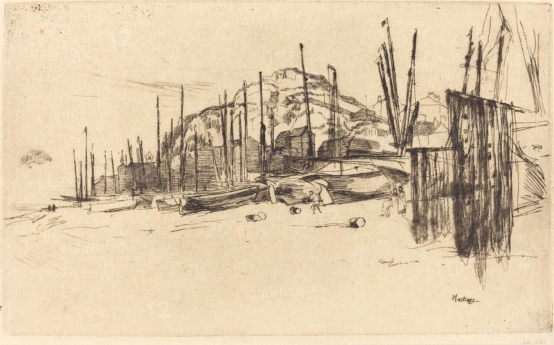 Fishing-Boats, Hastings, 1877.