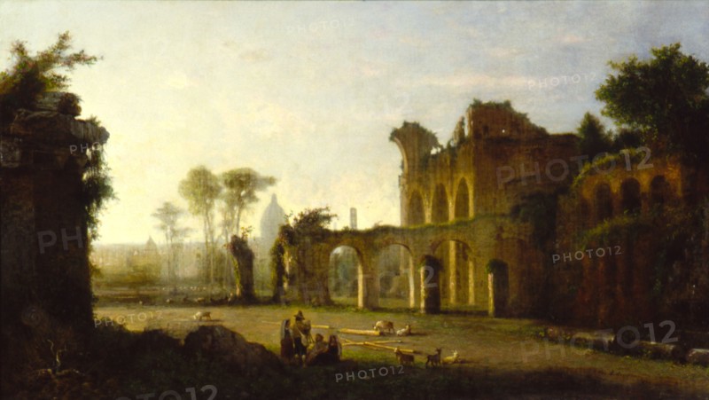 View of the Temple of Peace in the Roman Forum, 1864.