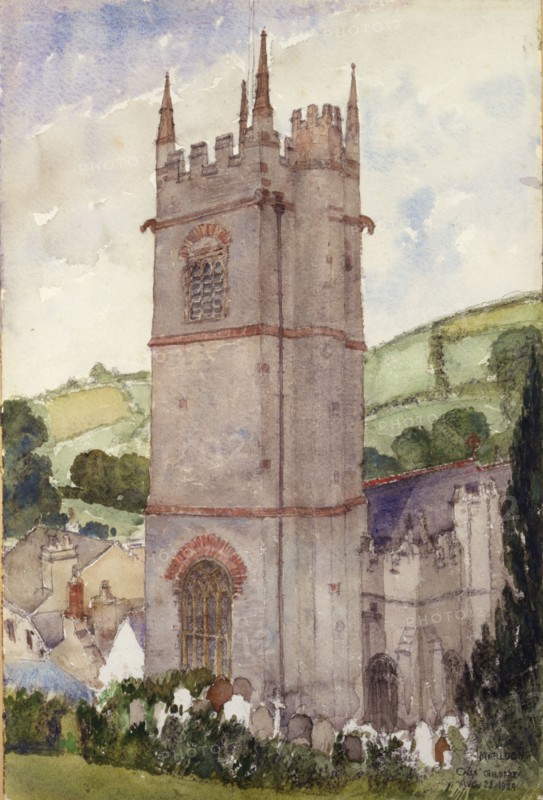 Church Tower, Marldon, 1924.