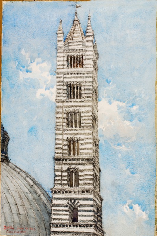 Cathedral Tower, Siena, 1927.