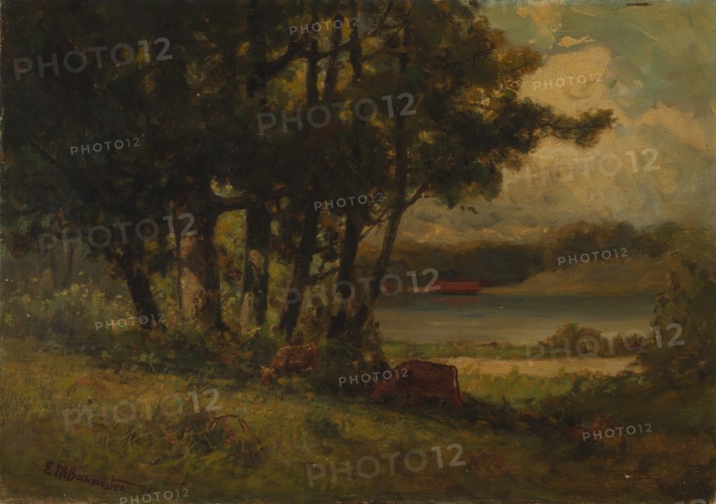Untitled (landscape with cows grazing near river), 1891.