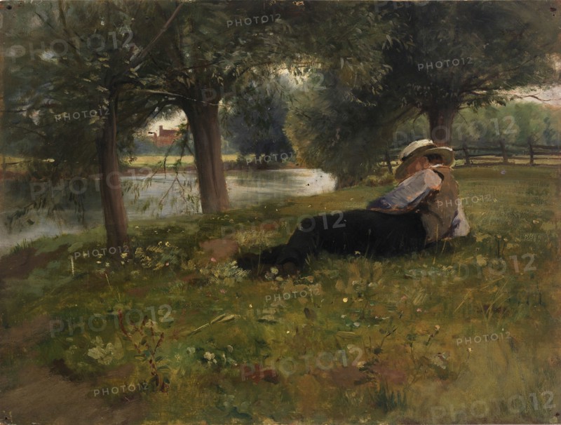 Man Reclining beside a Stream, late 19th-early 20th century.