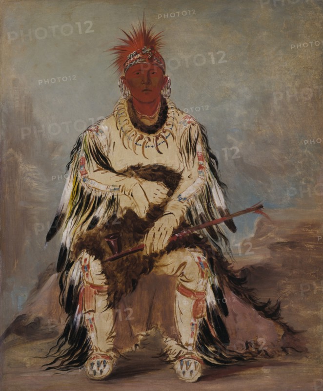 No-wáy-ke-súg-gah, He Who Strikes Two at Once, a Brave, 1832.