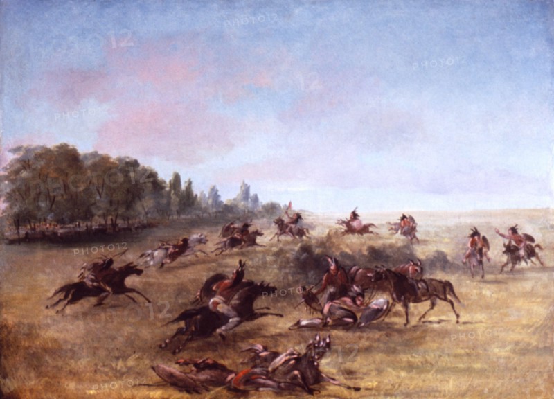 Mounted War Party Scouring a Thicket, 1846-1848.