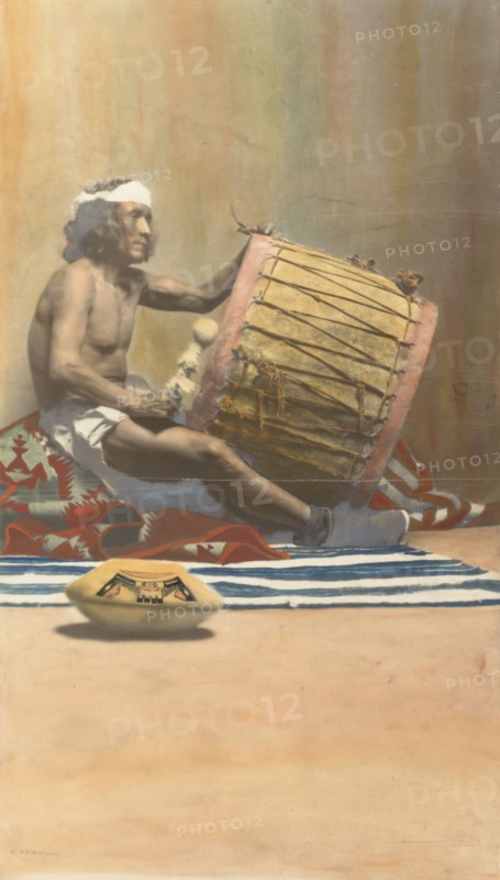 Hopi Musician Playing Drum, n.d.