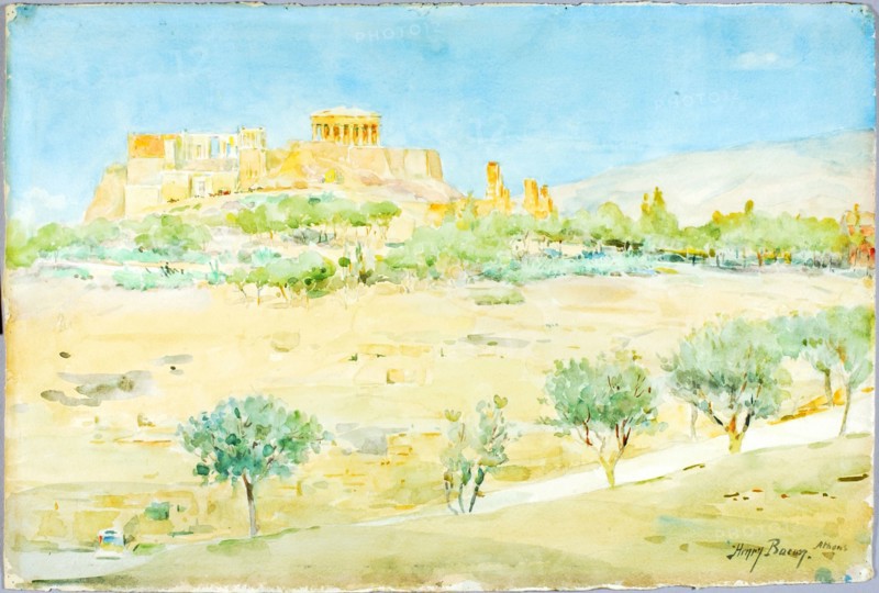 General View of the Acropolis at Sunset, n.d.