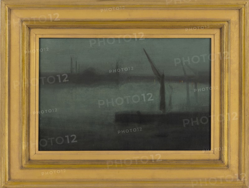 Nocturne: Blue and Silver--Battersea Reach, 1870-1875.