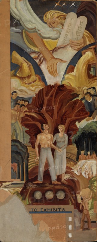 Untitled. [Mural design for the decoration of the Hall of Legislation in the United States Government Building a the New York World's Fair, 1939].