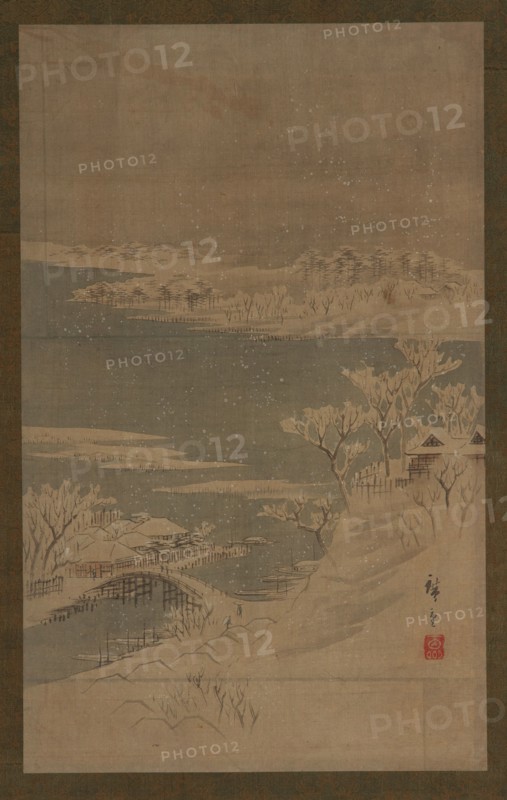 Winter landscape, mid 19th century. Possibly by Utagawa Hiroshige II.
