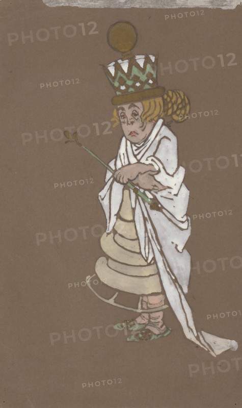 White Queen (costume design for Alice-in-Wonderland) 1915.