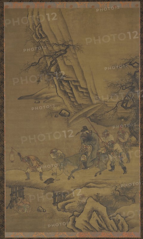 Zhong Kui and Demons Crossing a Bridge, 15th century.