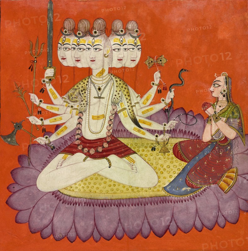 Sadashiva worshipped by Parvati, ca. 1690. Attributed to Devidasa.