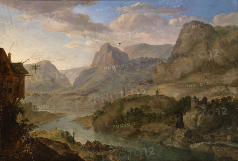 Landscape, 17th century? Attributed to Herman Saftleven.