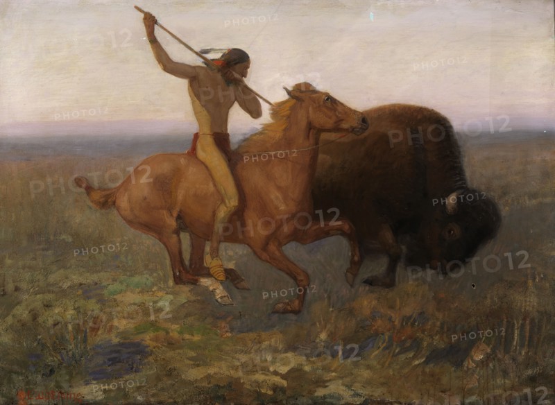 Indian Hunting Buffalo, late 19th-early 20th century.