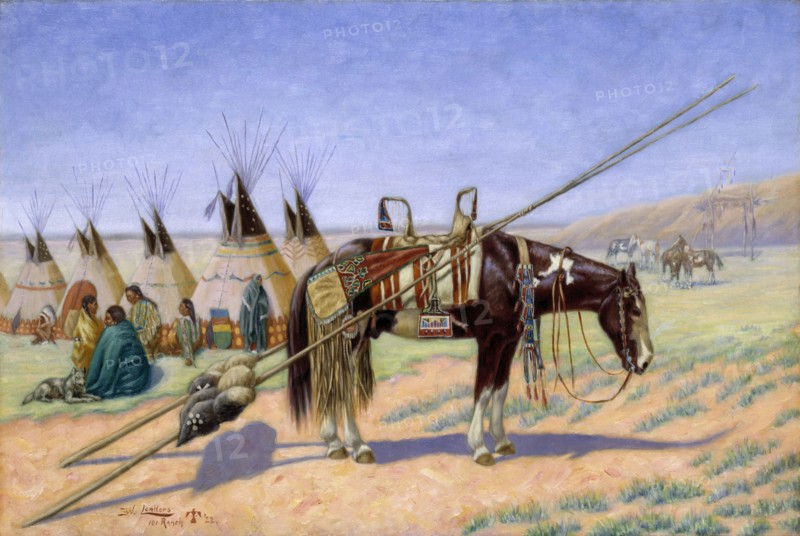 Indians in Camp at 101 Ranch, 1922.