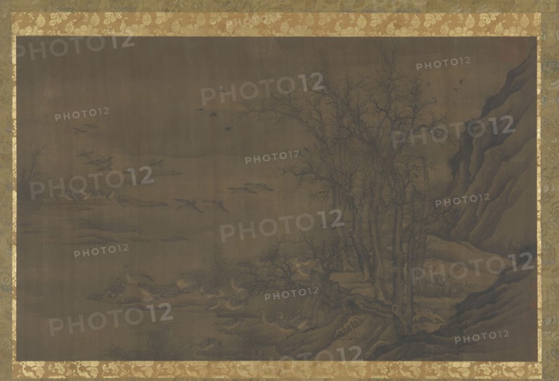 Geese at Dawn on a Misty River, 15th century. Formerly attributed to Cui Bai