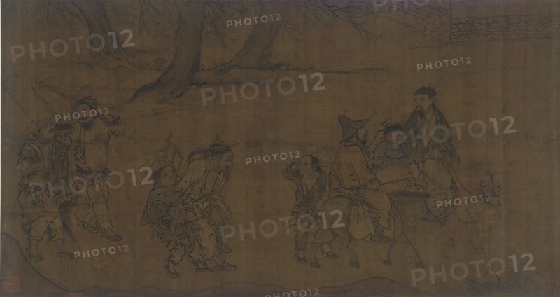 A Group of traveling workmen, 1368-1644. Formerly attributed to Li Di.