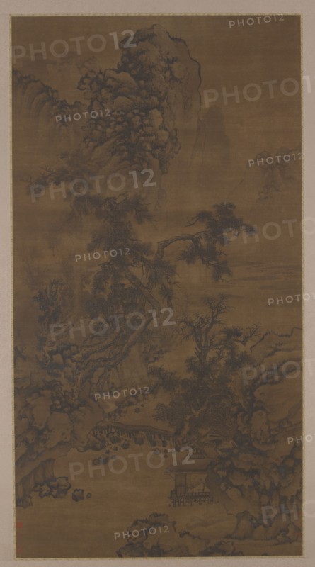 Listening to the Pines in a Riverside Pavilion, 16th century. Formerly attributed to Xu Daoning.