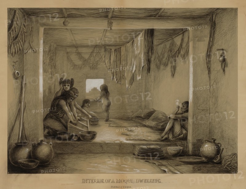 Interior of a Hopi Dwelling, late 19th-early 20th century.