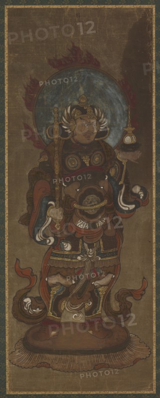 One of the twelve deva: Bishamon-ten (Vaisravana), late 15th-early 16th century.